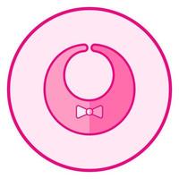 Lätzchen. rosafarbenes Baby-Symbol auf weißem Hintergrund, Linienkunst-Vektordesign. vektor