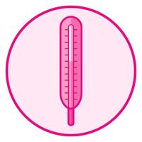 Thermometer. rosafarbenes Baby-Symbol auf weißem Hintergrund, Linienkunst-Vektordesign. vektor