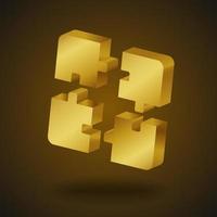 luxuriöses goldenes Puzzle vektor