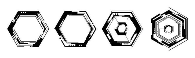 High-Tech-Hud-Benutzeroberfläche. Sci-Fi-futuristisches Display mit Details für moderne Monitorbildschirme im Vektor. Zielform für Elementdesignillustration. vektor