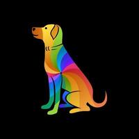 hund i fullfärgad logotyp vektor