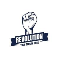 revolution illustration för affischdesign. knuten näve hand vektor siluett.