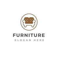 kreativa möbler logotyp designmall. soffa logotyp design vektor