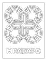 Afrikanische Adinkra-Symbole zum Ausmalen Mpatapo vektor