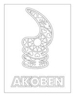 afrikanska adinkra symboler målarbok akoben vektor