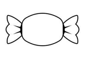 svart och vitt godisikon clipart i streckkontur på vit bakgrund vektor