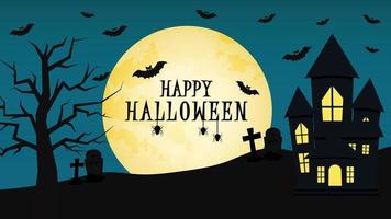 platt halloween tapet banner i marin illustration tecknad vektor