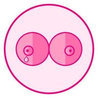 Stillen. rosafarbenes Baby-Symbol auf weißem Hintergrund, Linienkunst-Vektordesign. vektor