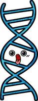 Retro-Grunge-Textur-Cartoon-DNA-Strang vektor