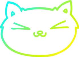 kall gradient linjeteckning glad tecknad katt vektor
