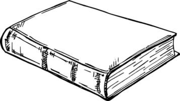 stängd skissbok huvudbok anteckningsbok, svart och vit, handritad, skissstil vektor