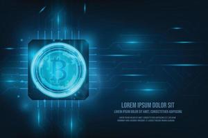 Vektor globale Schaltung abstrakte Bitcoin-Kryptowährung Blockchain-Technologie.