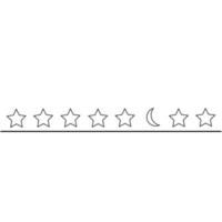 Star Vector Series, der Vektor der Star Line Art mit dem Mond in der Mitte. ideal für dekorationen, symbole, symbole.