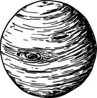 Jupiter-Planet-Symbol. skizzenillustration des jupiter-planeten-vektorsymbols. Logo mit Jupiter-Planet vektor