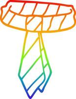 Regenbogen-Gradientenlinie Zeichnung Cartoon-Büro-Krawatte vektor
