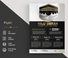 islamisches schwarzes Design mit Wellengoldelement für Hadsch- oder Umrah-Flyer, vektor