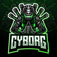 cyborg ninja esport. maskot logotyp design vektor