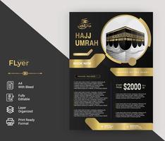 lyxig flygblad malldesign för hajj umrah vektor