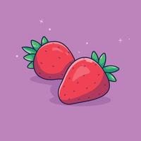 Erdbeerfruchtillustration Premium-Vektorillustration im Cartoon-Stil vektor