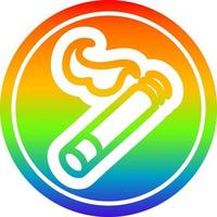 beleuchtete Zigarette kreisförmig im Regenbogenspektrum vektor
