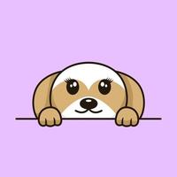 Vektor-Premium-Illustration des niedlichen Hundespähens