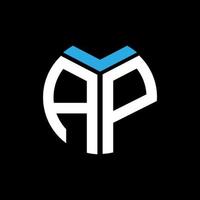 ap kreatives Kreisbuchstabe-Logokonzept. ap Briefgestaltung. vektor