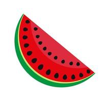 Illustration einer Scheibe Wassermelone. Doodle Sommer Wassermelone. köstliche und süße Wassermelone. vektor