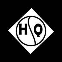 hq kreativ cirkel brev logotyp koncept. hq bokstavsdesign. vektor