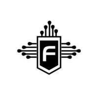 f kreativ cirkel brev logotyp koncept. f bokstavsdesign. vektor