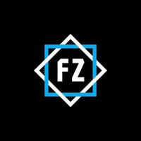 fz-Brief-Logo-Design auf schwarzem Hintergrund. fz kreatives Kreisbuchstabe-Logokonzept. fz Briefgestaltung. vektor