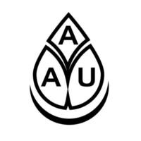 aau-Buchstaben-Logo-Design auf schwarzem Hintergrund. aau kreatives Kreisbuchstabe-Logokonzept. au Briefgestaltung. vektor