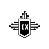 ix kreatives Kreisbuchstabe-Logokonzept. ix Briefgestaltung. vektor