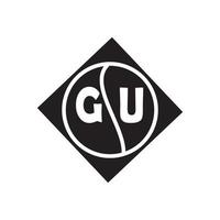 gu kreatives Kreisbuchstabe-Logokonzept. Gu-Buchstaben-Design. vektor