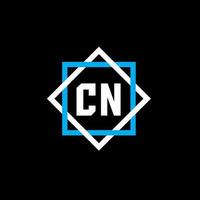 cn-Brief-Logo-Design auf schwarzem Hintergrund. cn kreatives Kreisbuchstabe-Logokonzept. cn Briefgestaltung. vektor