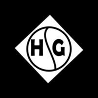 hg kreativ cirkel brev logotyp koncept. hg bokstavsdesign. vektor