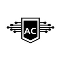 ac kreatives Kreisbuchstabe-Logokonzept. ac Briefgestaltung. vektor