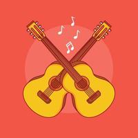 akustische gitarren-cartoon-symbol-vektor-illustration vektor