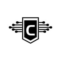 c kreativ cirkel brev logotyp koncept. c bokstavsdesign. vektor
