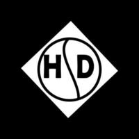 hd kreatives Kreisbuchstabe-Logokonzept. HD-Briefgestaltung. vektor