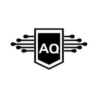 aq kreativ cirkel brev logotyp koncept. aq bokstavsdesign. vektor