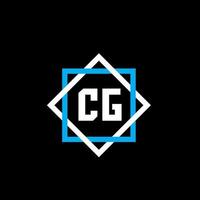 cg brev logotyp design på svart bakgrund. cg kreativa cirkel brev logotyp koncept. cg-bokstavsdesign. vektor