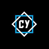 cy-Brief-Logo-Design auf schwarzem Hintergrund. cy kreatives Kreisbuchstabe-Logokonzept. cy Briefgestaltung. vektor