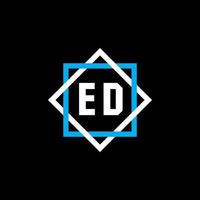 ed-Buchstaben-Logo-Design auf schwarzem Hintergrund. ed kreatives Kreis-Buchstaben-Logo-Konzept. Ed Briefgestaltung. vektor