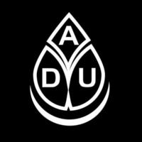 adu kreativa cirkel brev logotyp koncept. adu bokstavsdesign. vektor