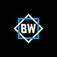 bw-Buchstaben-Logo-Design auf schwarzem Hintergrund. bw kreatives Kreisbuchstabe-Logokonzept. bw Briefgestaltung. vektor