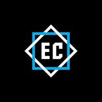 ec-Brief-Logo-Design auf schwarzem Hintergrund. ec kreatives kreisbuchstabe-logo-konzept. ec Briefgestaltung. vektor
