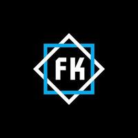 fk brev logotyp design på svart bakgrund. fk kreativ cirkel brev logotyp koncept. fk bokstavsdesign. vektor