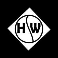 hw kreatives Kreisbuchstabe-Logokonzept. hw Briefgestaltung. vektor