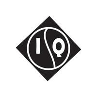 iq kreativ cirkel brev logotyp koncept. iq-bokstavsdesign. vektor