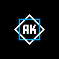 ak brev logotyp design på svart bakgrund. ak kreativ cirkel brev logotyp koncept. ak bokstavsdesign. vektor